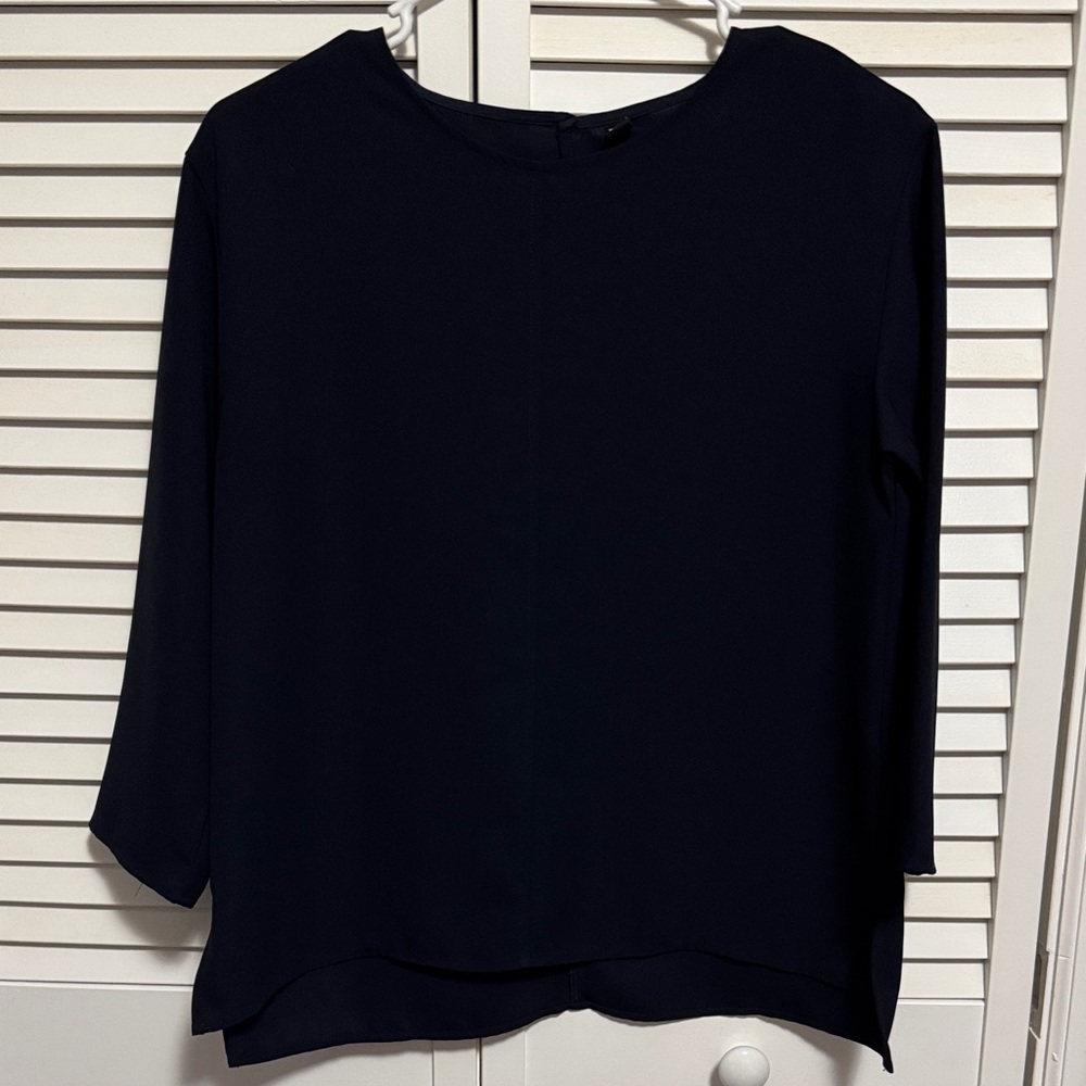 Uniqlo 3/4 Blouse 100% polyester Black